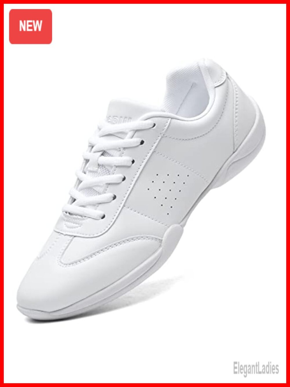 Cheer Shoes for Women Girls White PU Leather Athletic Sneakers